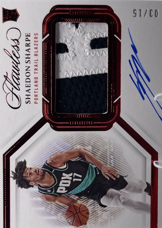 2022 Flawless #FPA-SHS Flawless Patch Autographs - Ruby /15