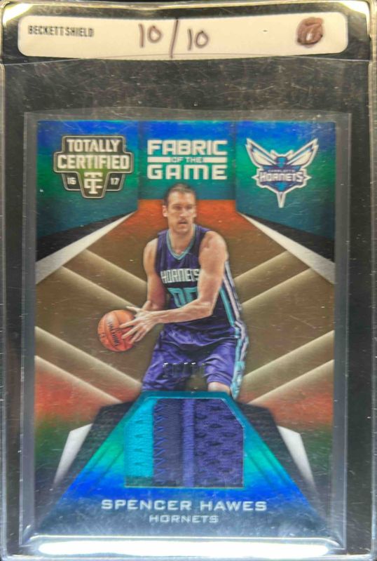Spencer Hawes 2016 Totally Certified #3 Fabric of the Game - Gold /10 RAW