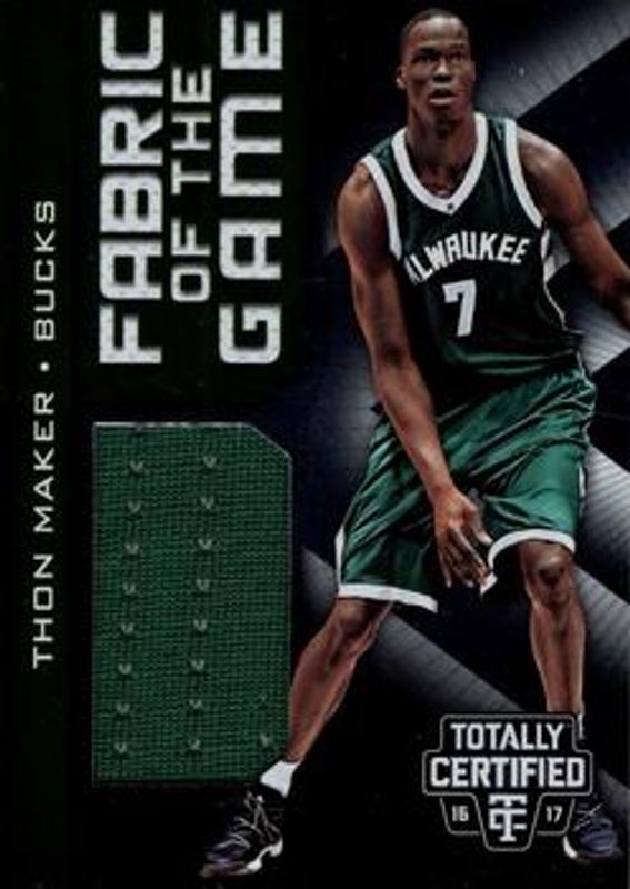 Thon Maker 2016 Totally Certified #17 Fabric of the Game Rookies RAW