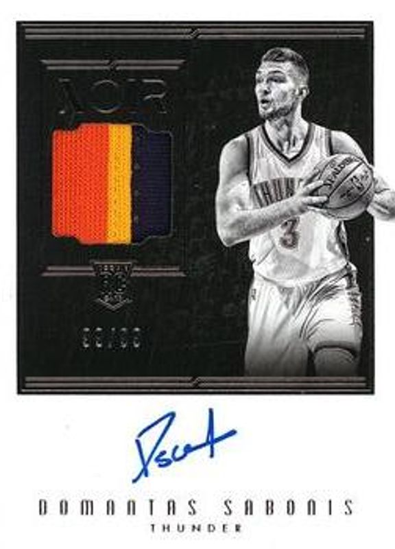 Domantas Sabonis 2016 Noir #122 Rookie Patch Autographs Black & - White /99 RAW