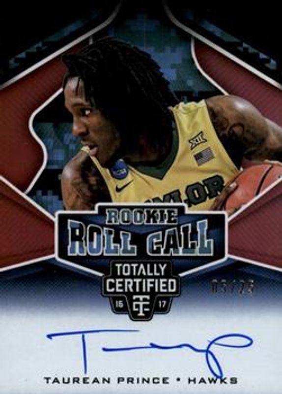 Taurean Prince 2016 Totally Certified #11 Rookie Roll Call Autographs - Camo /25 RAW
