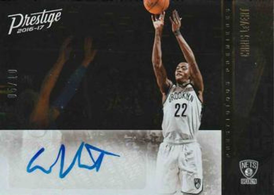 Caris LeVert 2016 Prestige #38 Prestigious Premieres Signatures - Rainbow /10 Rookie RAW