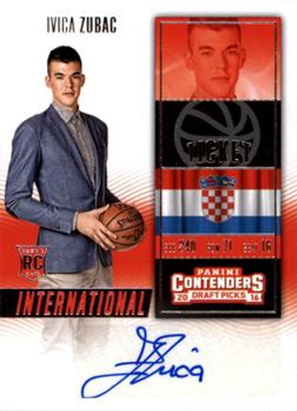 Ivica Zubac 2016 Contenders Draft Picks #197 International Tickets Autographs Rookie RAW