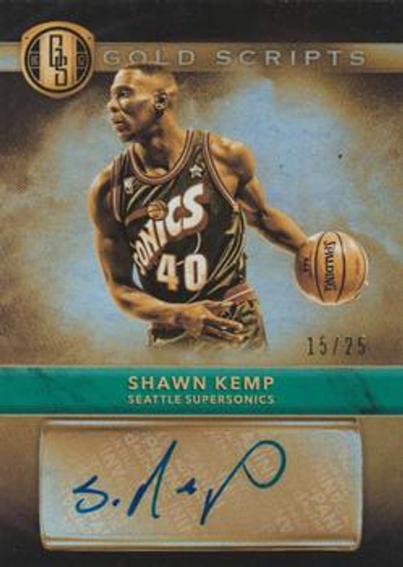 Shawn Kemp 2016 Gold Standard #37 Gold Scripts /25 RAW