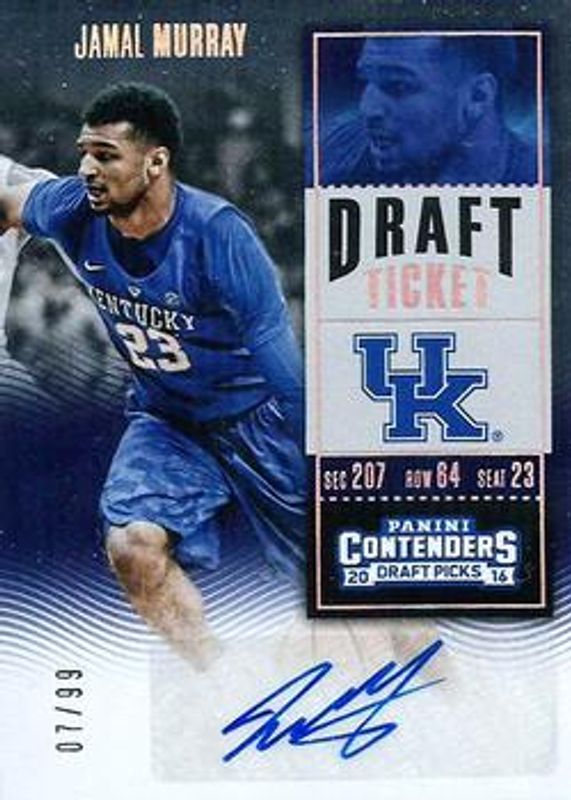 Jamal Murray 2016 Contenders Draft Picks #103 College Ticket Autographs Variations - Draft Ticket /99 Rookie RAW