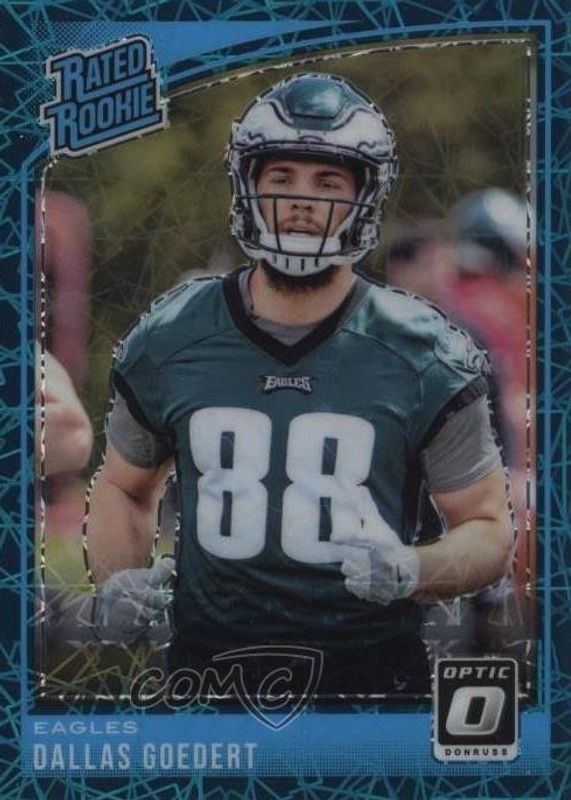 Dallas Goedert 2018 Optic #197 Teal Velocity Rookie RAW