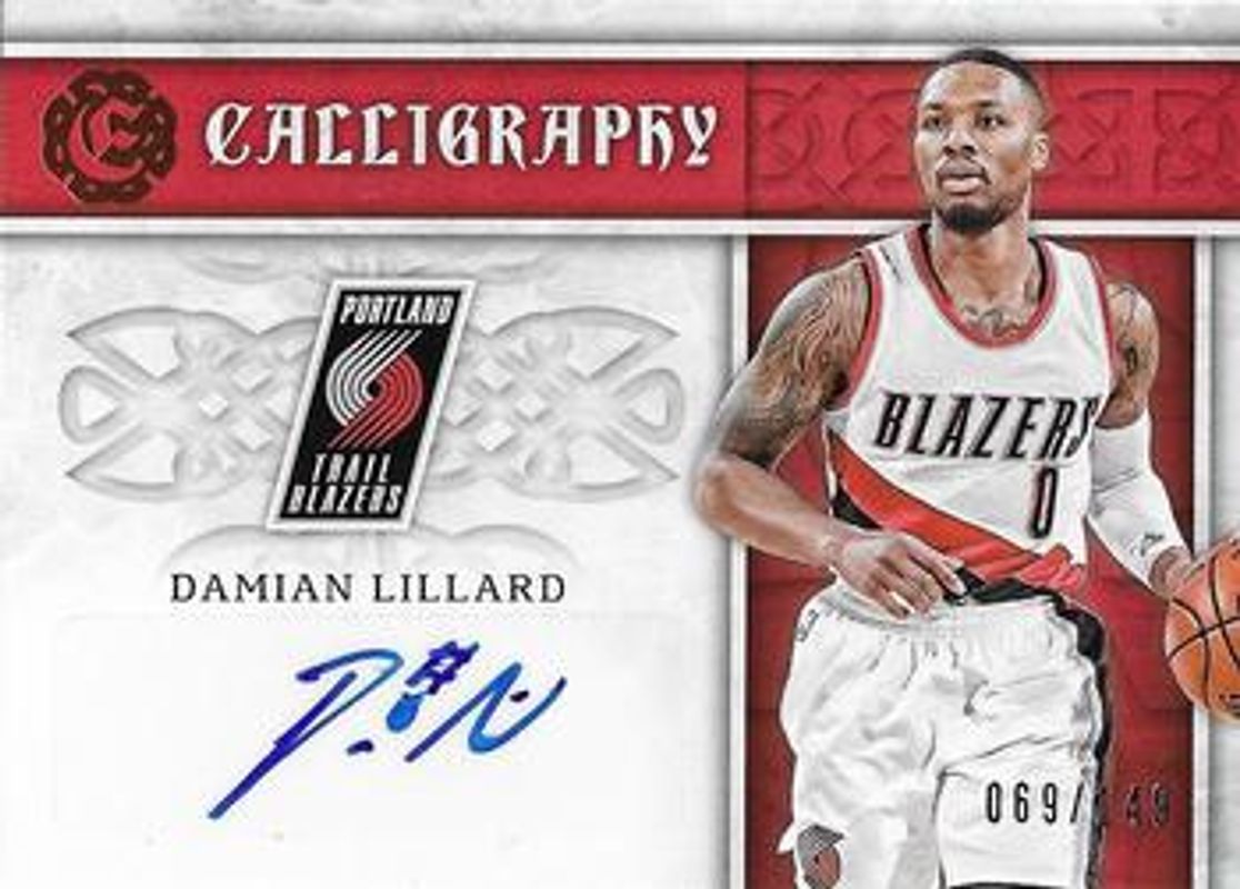Damian Lillard 2016 Excalibur #CAL-DL Calligraphy /149 RAW