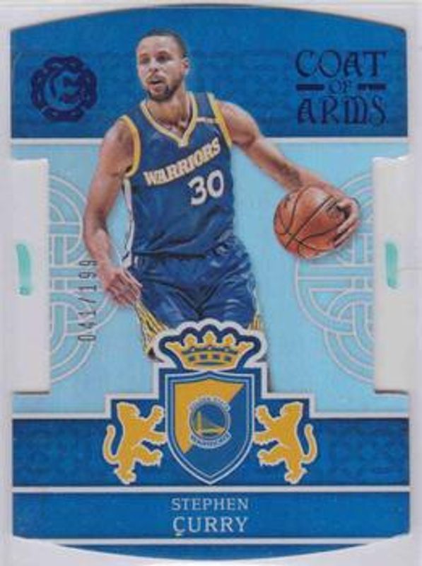 Stephen Curry 2016 Excalibur #1 Coat of Arms - Blue /199 RAW