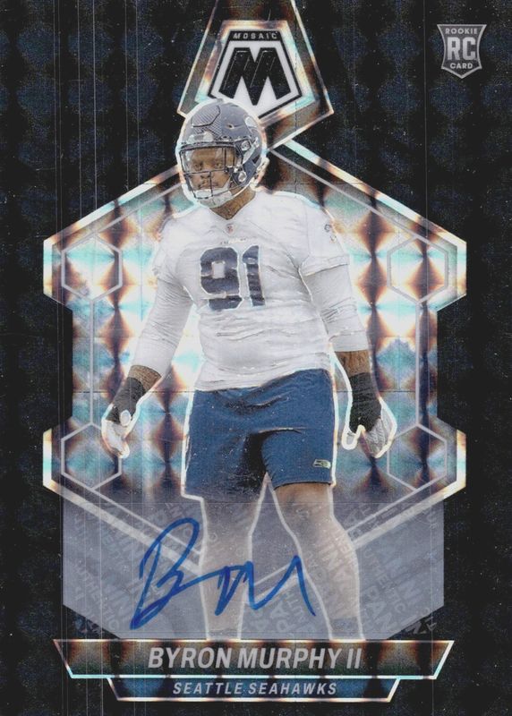 Byron Murphy II 2024 Mosaic #316 Rookie Autographs - Black /1 RAW
