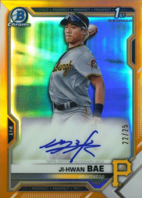 Ji Hwan Bae 2021 Bowman #CPA-JB Chrome Prospect Auto - Orange Refractor /25 (1st) RAW