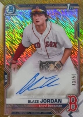2021 Bowman #CPA-BJ Chrome Prospect Auto - Gold Shimmer Refractor /50 (1st)
