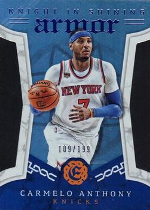 Carmelo Anthony 2016 Excalibur #24 Knight in Shining Armor - Blue /199 RAW