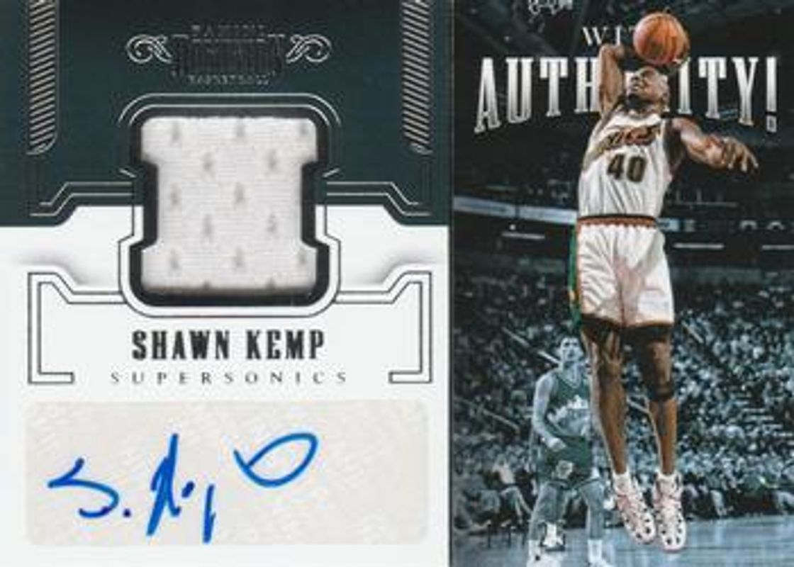 Shawn Kemp 2017 Dominion #WA-SKP With Authority! Jersey Autos /49 RAW