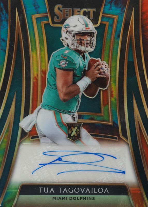 Tua Tagovailoa 2019 Select #324 XRC Prizm Autographs - Tie-Dye /25 PSA 10