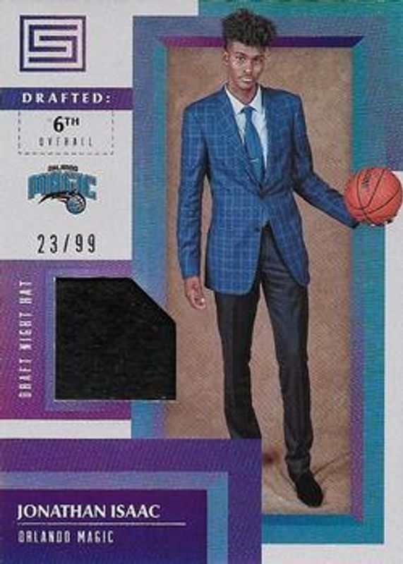Jonathan Isaac 2017 Status #DH-JIS Draft Night Hat Relics /99 Rookie RAW