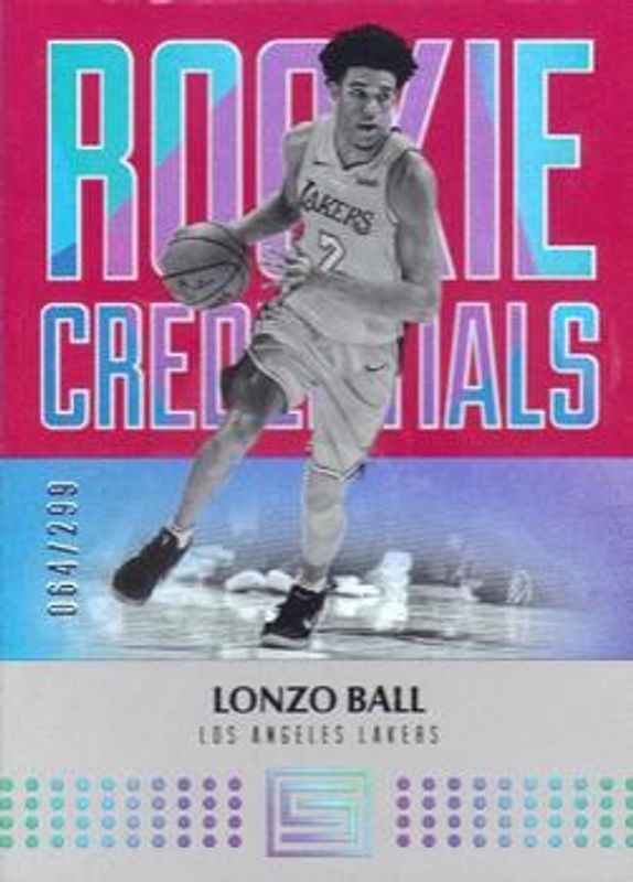 Lonzo Ball 2017 Status #5 Rookie Credentials - Red /299 RAW