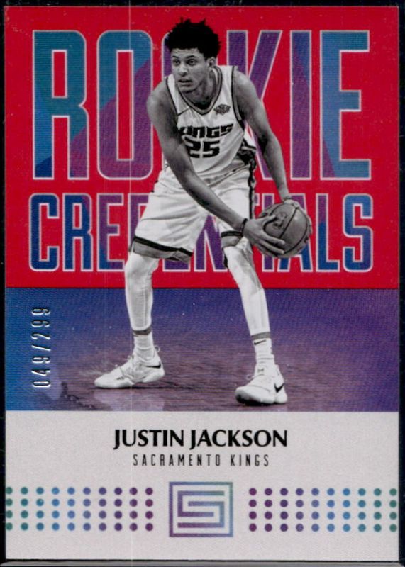 Justin Jackson 2017 Status #14 Rookie Credentials - Red /299 RAW