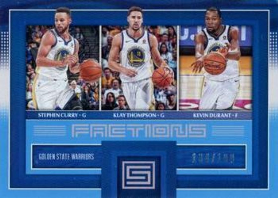 Kevin Durant / Klay Thompson / Stephen Curry 2017 Status #10 Factions - Blue /199 RAW