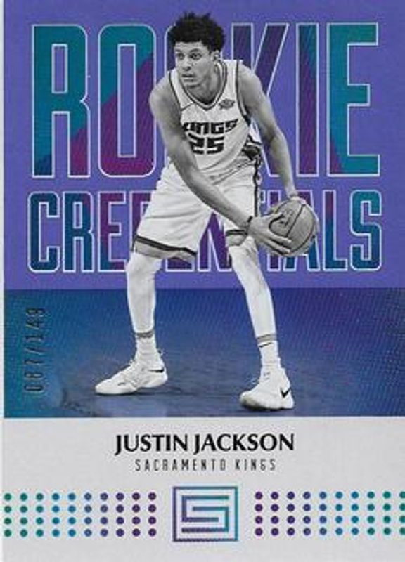 Justin Jackson 2017 Status #14 Rookie Credentials - Purple /149 RAW