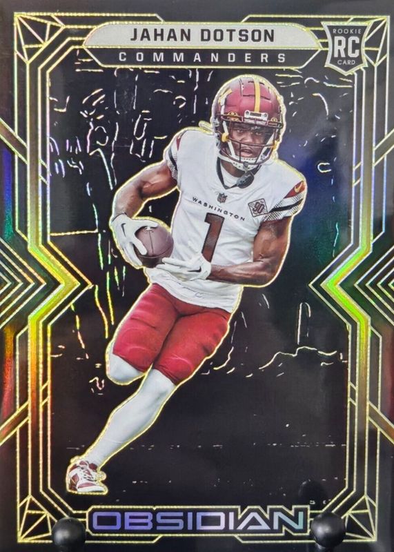 Jahan Dotson 2022 Obsidian #114 Electric Etch Yellow /25 Rookie RAW