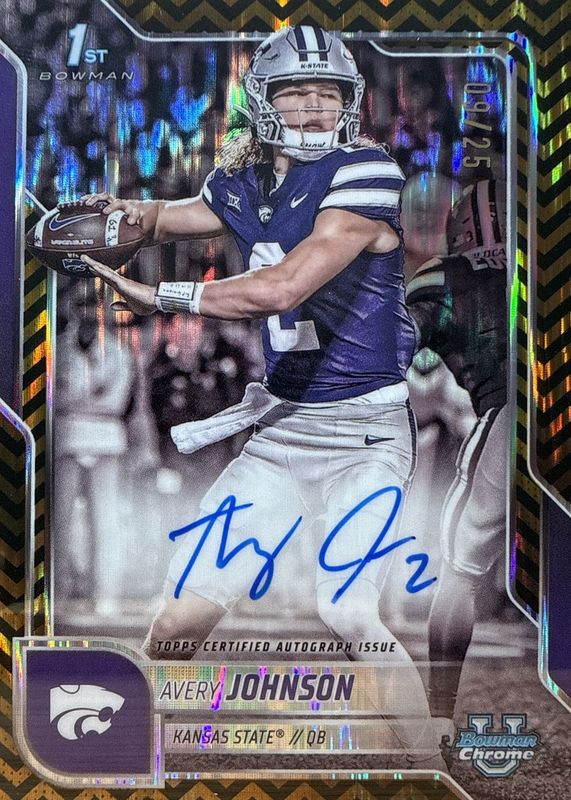 2025 Bowman Chrome University #BCA-AJ Prospect Auto - Black & Gold Stealth Refractor /25 (1st)