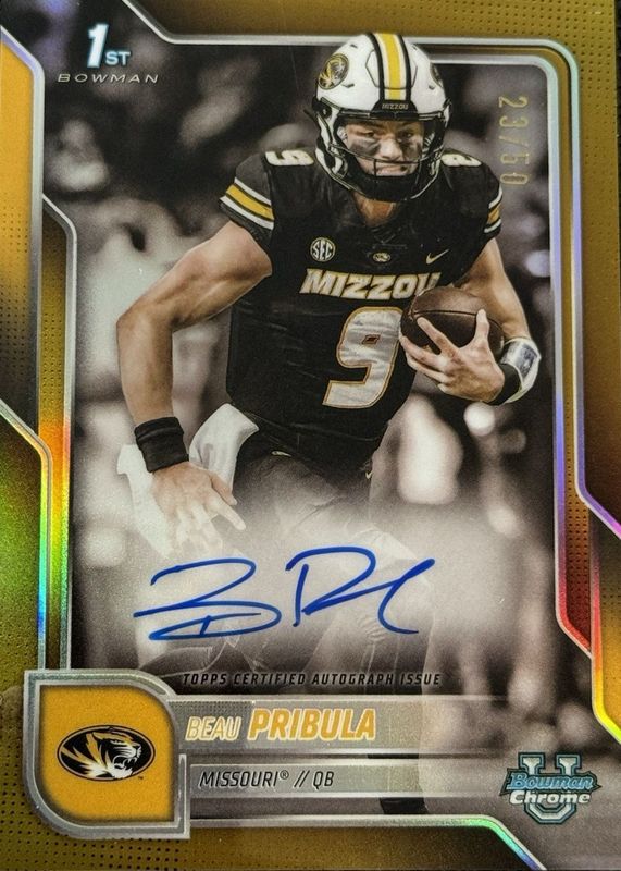 2025 Bowman Chrome University #BCA-BP Prospect Auto - Gold Refractor /50 (1st)