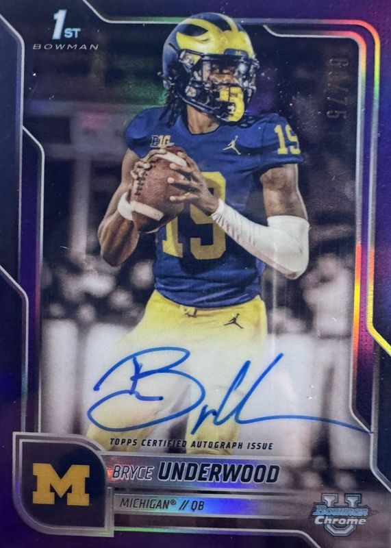 2025 Bowman Chrome University #BCA-BUN Prospect Auto - Purple Refractor /75 (1st)