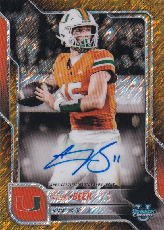 2025 Bowman Chrome University #BCA-CBE Prospect Auto - Gold Shimmer Refractor /50