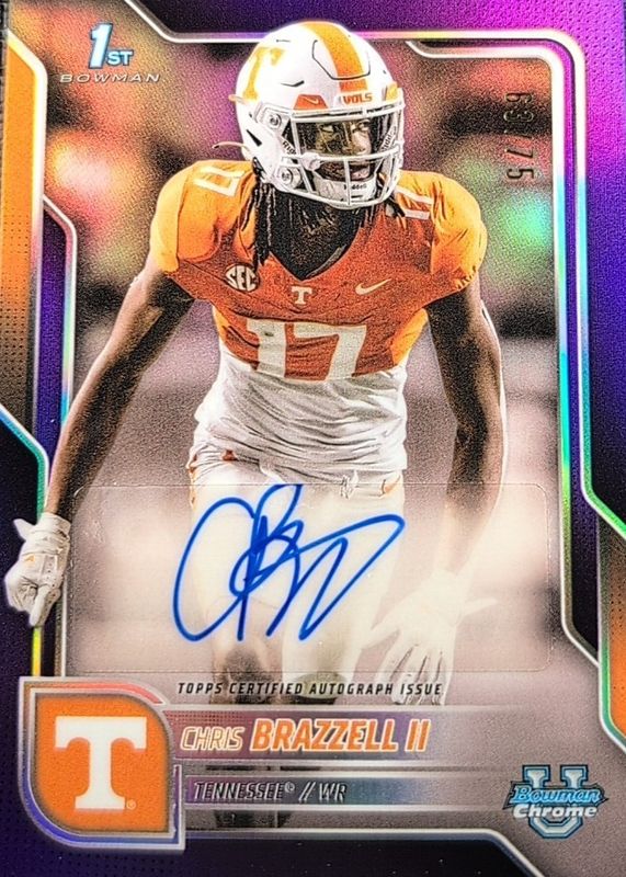 2025 Bowman Chrome University #BCA-CB Prospect Auto - Purple Refractor /75 (1st)