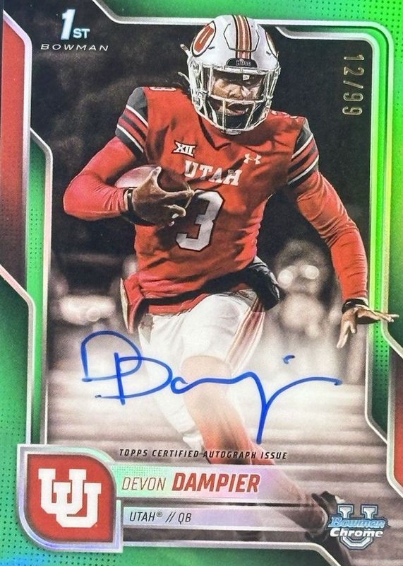 2025 Bowman Chrome University #BCA-DDA Prospect Auto - Green Refractor /99 (1st)