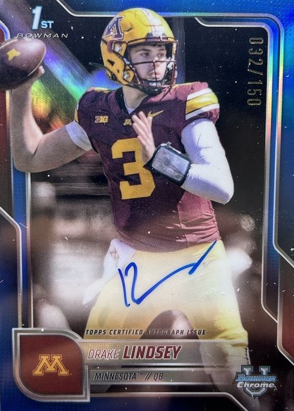 2025 Bowman Chrome University #BCA-DLI Prospect Auto - Blue Refractor /150 (1st)