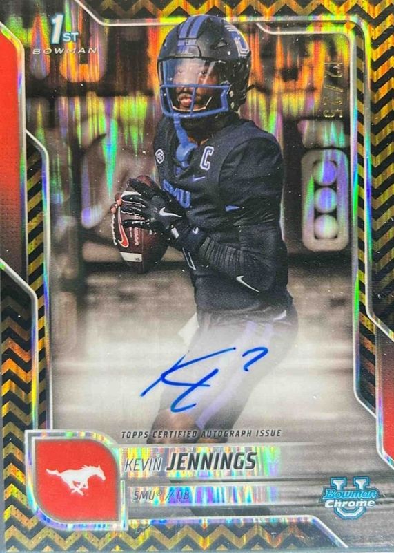 2025 Bowman Chrome University #BCA-KJ Prospect Auto - Black & Gold Stealth Refractor /25 (1st)