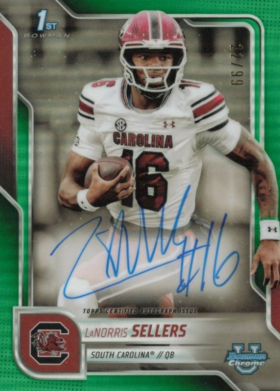 2025 Bowman Chrome University #BCA-LNS Prospect Auto - Green Refractor /99 (1st)