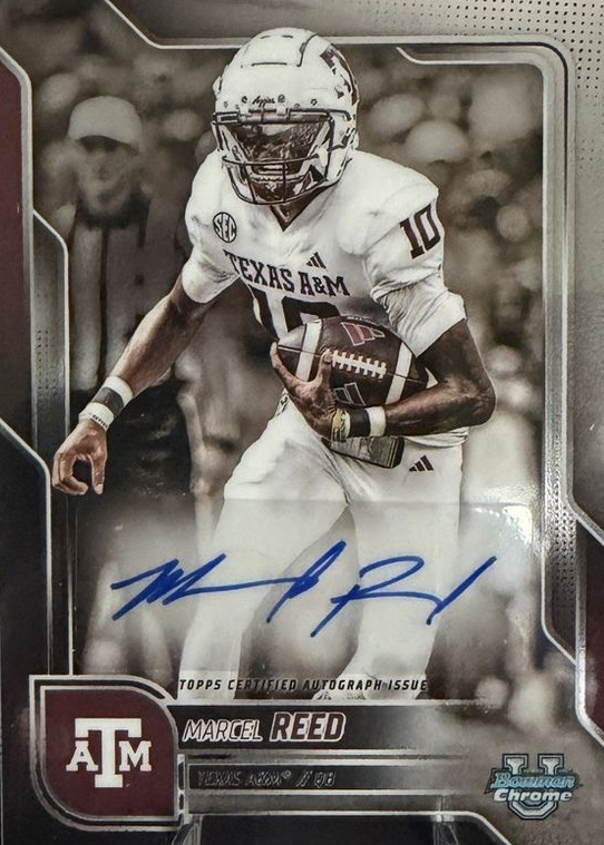 Marcel Reed 2025 Bowman Chrome University #BCA-MRE Prospect Auto Price ...