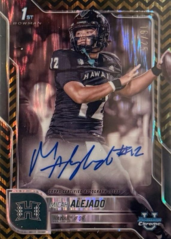 2025 Bowman Chrome University #BCA-MA Prospect Auto - Black & Gold Stealth Refractor /25 (1st)