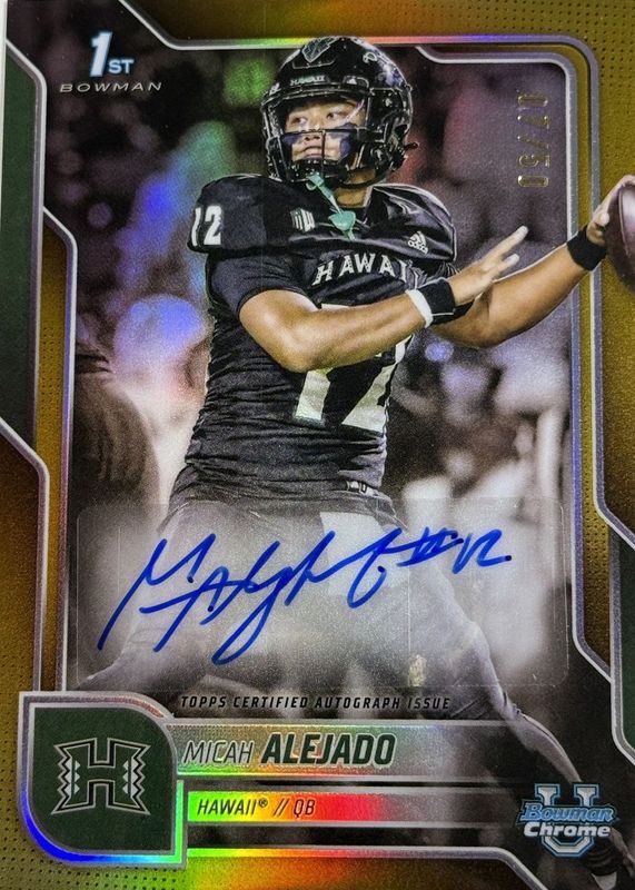 2025 Bowman Chrome University #BCA-MA Prospect Auto - Gold Refractor /50 (1st)