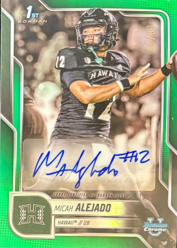 2025 Bowman Chrome University #BCA-MA Prospect Auto - Green Refractor /99 (1st)