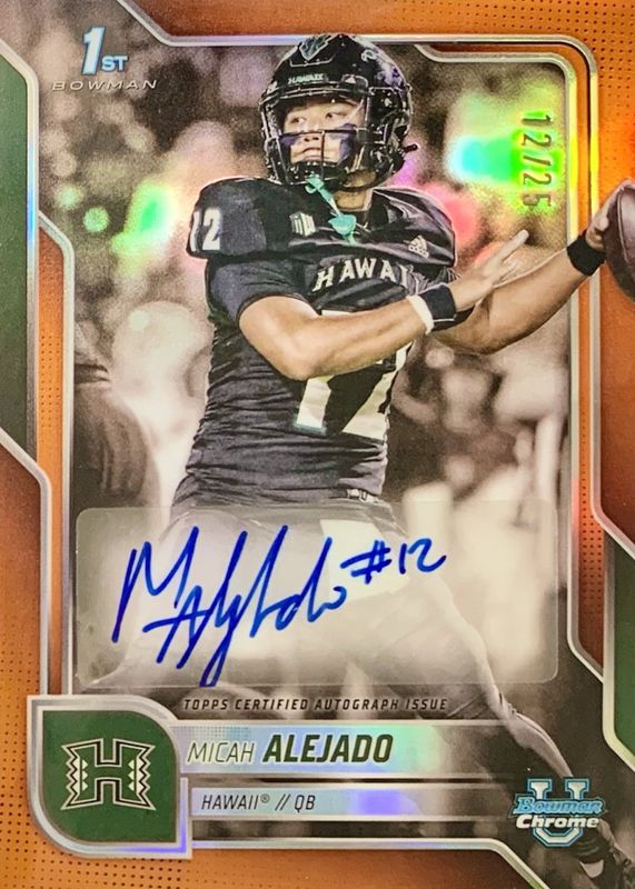 2025 Bowman Chrome University #BCA-MA Prospect Auto - Orange Refractor /25 (1st)