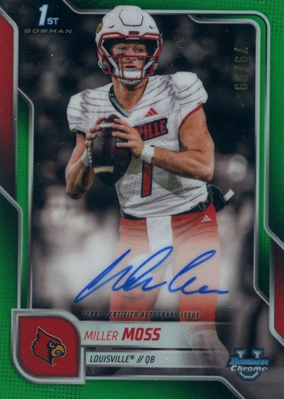 2025 Bowman Chrome University #BCA-MMO Prospect Auto - Green Refractor /99 (1st)