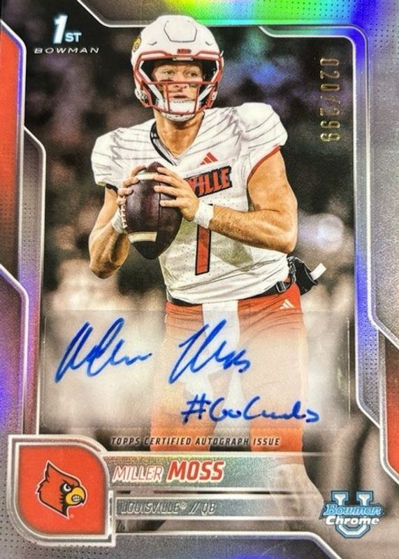 2025 Bowman Chrome University #BCA-MMO Prospect Auto - Refractor /299 (1st)