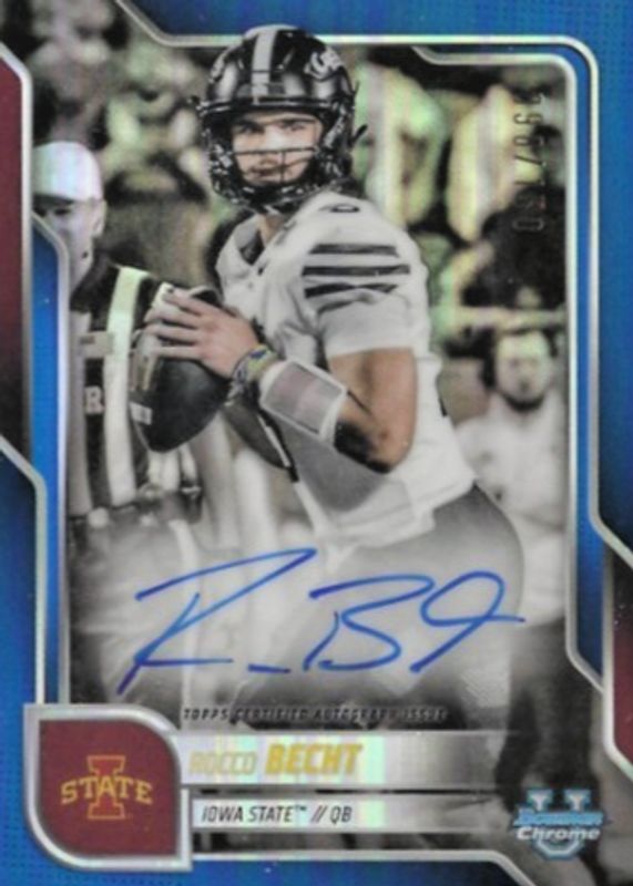 2025 Bowman Chrome University #BCA-RB Prospect Auto - Blue Refractor /150