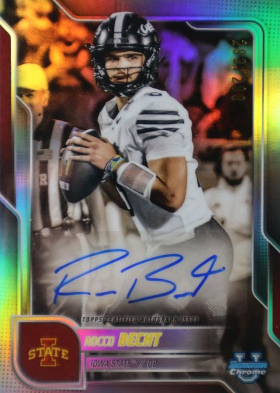 2025 Bowman Chrome University #BCA-RB Prospect Auto - Refractor /299