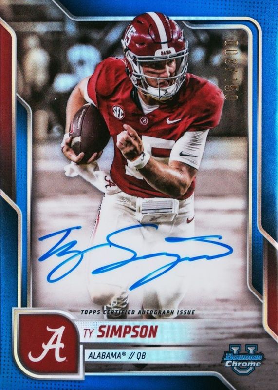 2025 Bowman Chrome University #BCA-TS Prospect Auto - Blue Refractor /150
