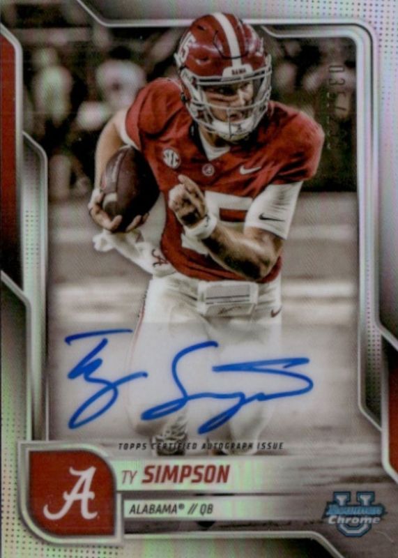 2025 Bowman Chrome University #BCA-TS Prospect Auto - Refractor /299