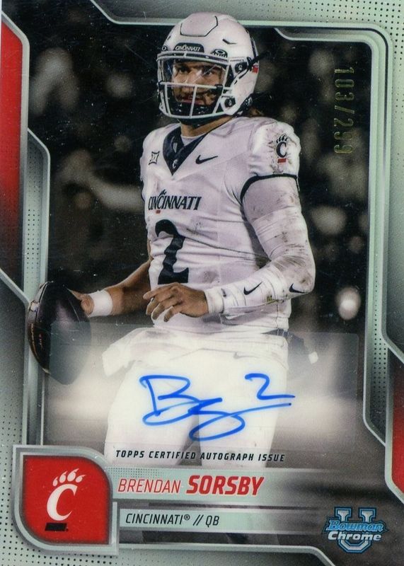 2025 Bowman Chrome University #BCA-BS Prospect Auto - Refractor /299