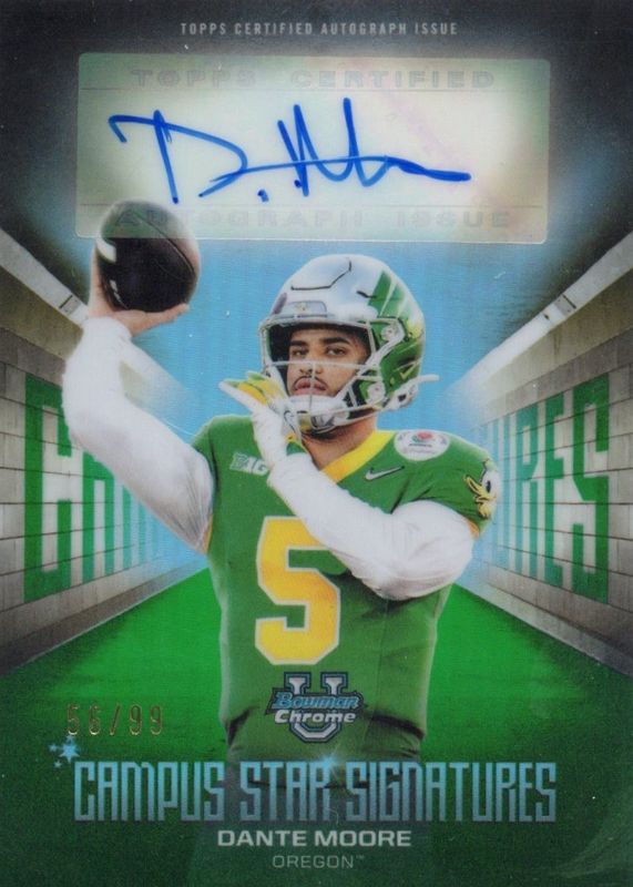 2025 Bowman Chrome University #CSS-DM Campus Star Signatures - Green Refractor /99