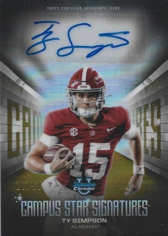 2025 Bowman Chrome University #CSS-TS Campus Star Signatures - Gold Refractor /50