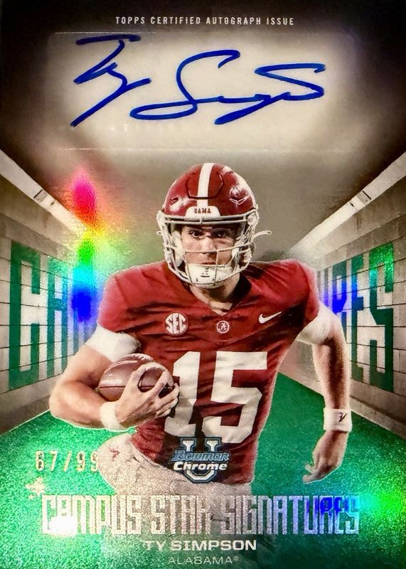 2025 Bowman Chrome University #CSS-TS Campus Star Signatures - Green Refractor /99