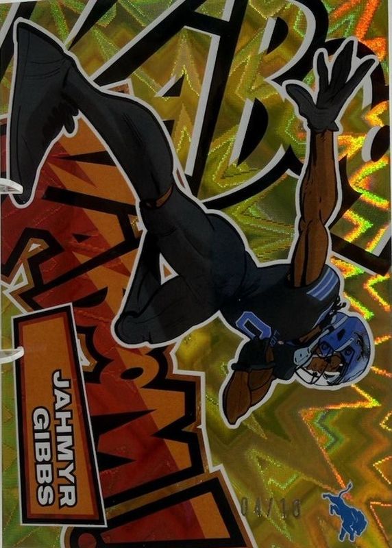 Jahmyr Gibbs 2025 Absolute #29 Kaboom! Horizontal - Gold /10 RAW