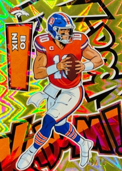 ✨激レア✨SCOUPS idealcut 会場限定 ポストカード Bo Nix 2025 Absolute #25 Kaboom! Vertical - Gold /10 Price Guide